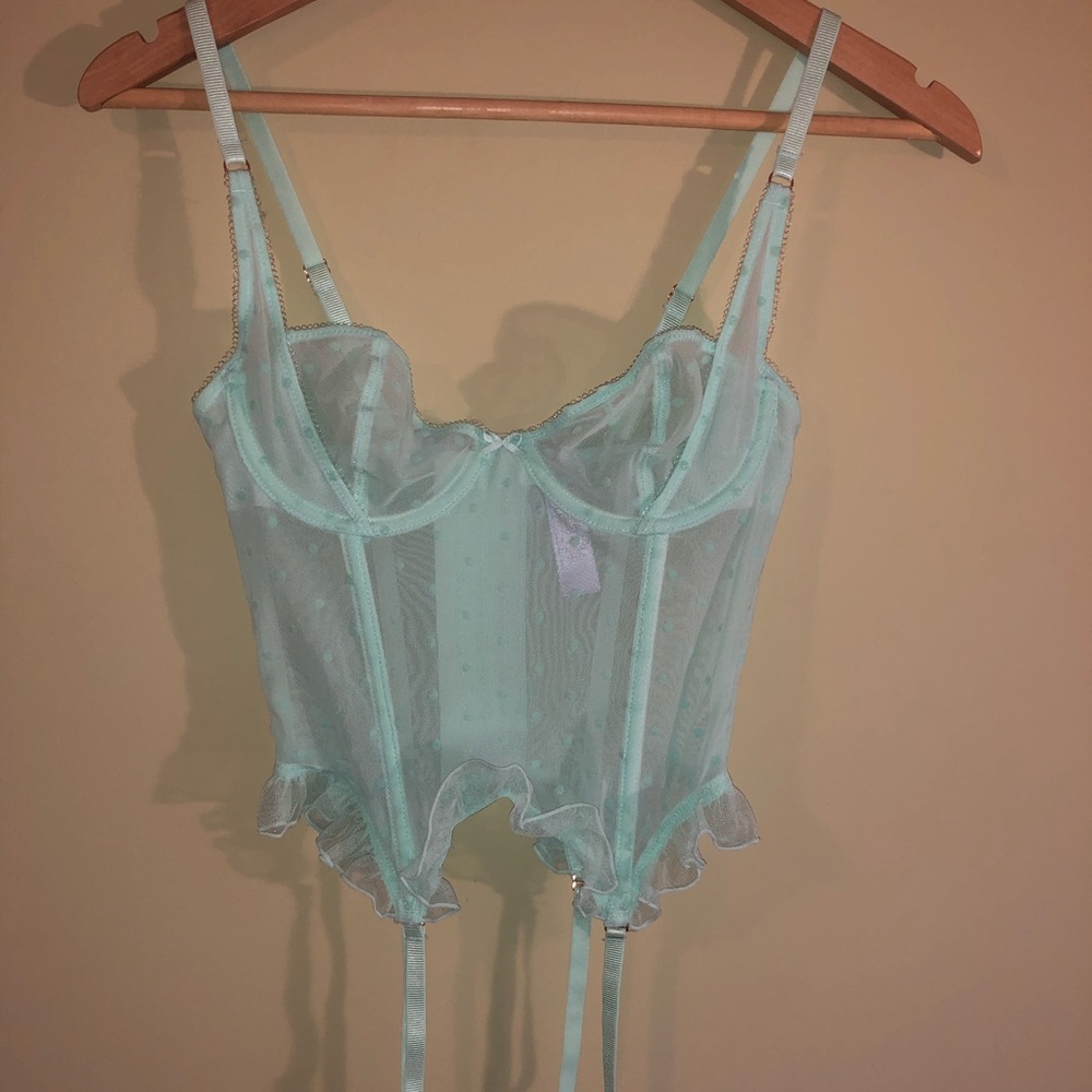 SAVAGExFENTY bustier, blue polka dots